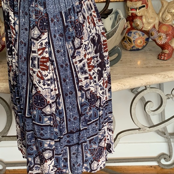 FREE PEOPLE Print Dress Boho Sheer Long Sleeves - Picture 7 of 12